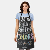 Katten Koffie en Kleuren Schort (Gedragen)