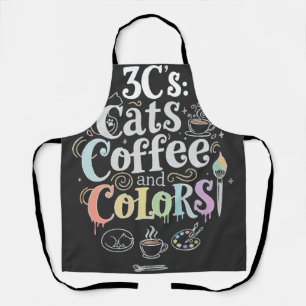 Katten Koffie en Kleuren Schort
