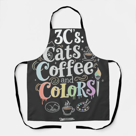 Katten Koffie en Kleuren Schort (Voorkant)
