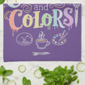 Katten Koffie en Kleuren Theedoek (Gevouwen)