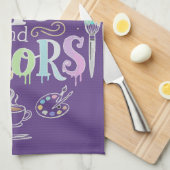Katten Koffie en Kleuren Theedoek (Quarter Fold)