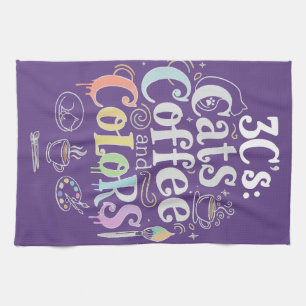 Katten Koffie en Kleuren Theedoek
