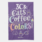 Katten Koffie en Kleuren Theedoek (Verticaal)