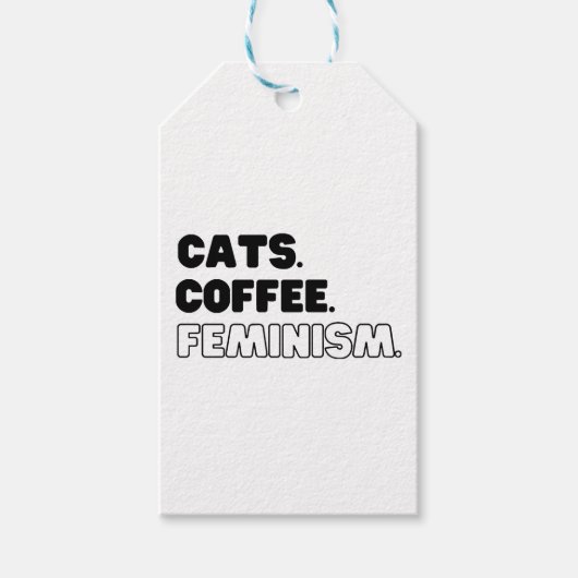 Katten Koffie Feminisme Cadeaulabel (Voorkant)