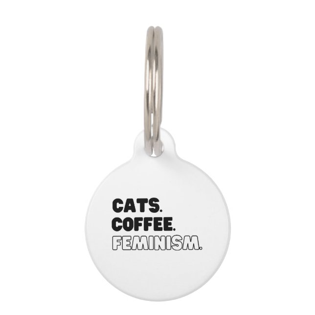 Katten Koffie Feminisme Huisdierpenning (Voorkant)