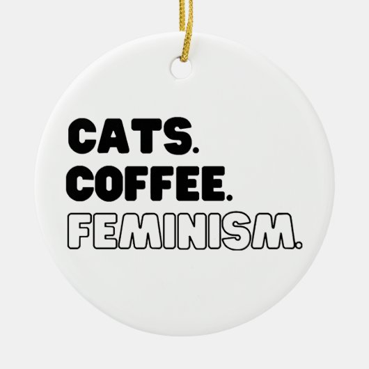 Katten Koffie Feminisme Keramisch Ornament (Voorkant)