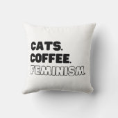 Katten Koffie Feminisme Kussen (Achterkant)