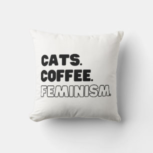 Katten Koffie Feminisme Kussen