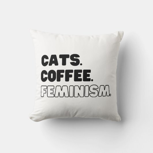 Katten Koffie Feminisme Kussen (Voorkant)