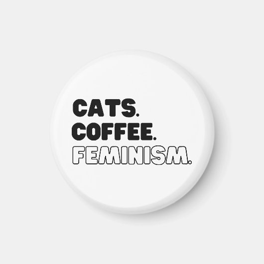 Katten Koffie Feminisme Magneet (Voorkant)