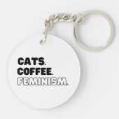 Katten Koffie Feminisme Sleutelhanger (Achterkant)