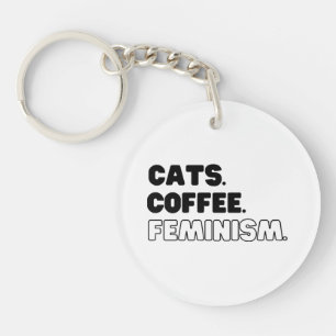 Katten Koffie Feminisme Sleutelhanger
