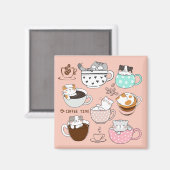 Katten Koffie Grappig Magneet (Voorkant / Achterkant)