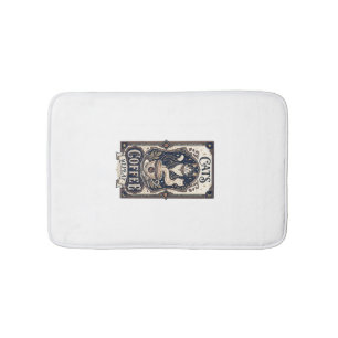 Katten Koffie Herhaal Kat Koffie Vintage Vector Ku Badmat