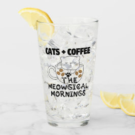 Katten + Koffie = Meografische ochtenden.w Glas