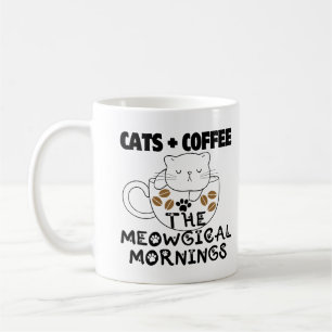Katten + Koffie = Meografische ochtenden.w Koffiemok