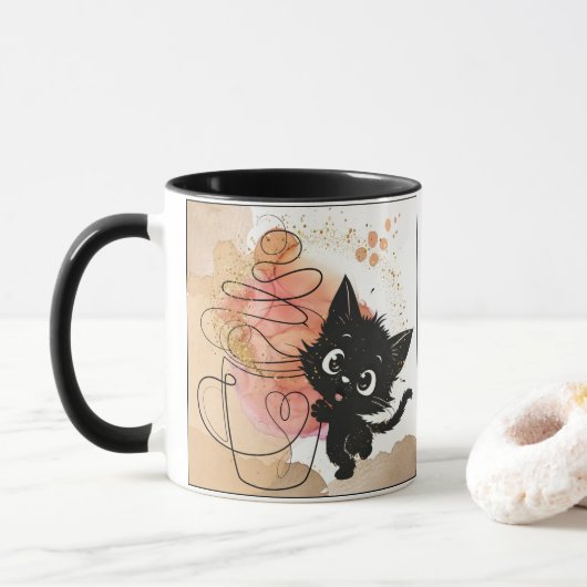 Katten & Koffie... mijn Furrorite! :) Schattige, g Mok (Met donut)