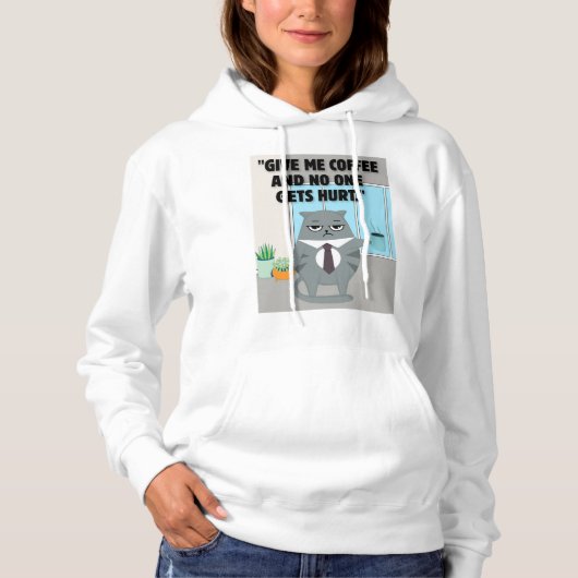 Katten koffie offerte hoodie (Voorkant)