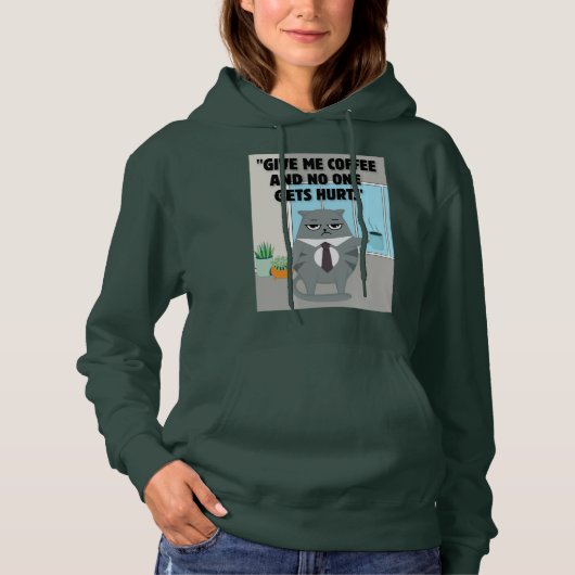 Katten koffie offerte hoodie (Voorkant)
