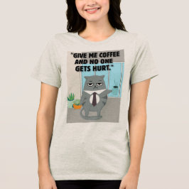 Katten koffie offerte Tri-Blend shirt