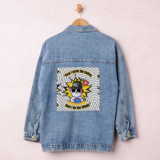 Katten Koffie Quote Denim Jacket (Hangar)