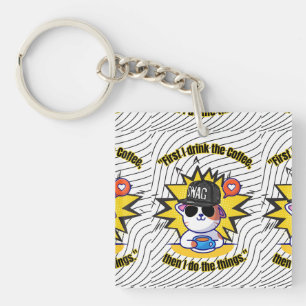 Katten Koffie Quote Sleutelhanger