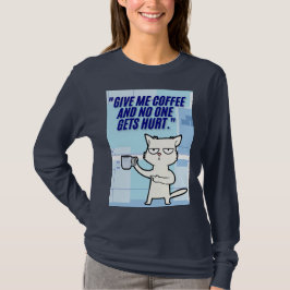 Katten Koffie Quote T-shirt