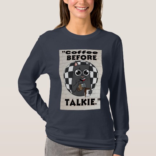 Katten Koffie Quote T-shirt (Voorkant)