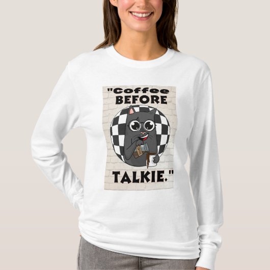 Katten Koffie Quote T-shirt (Voorkant)