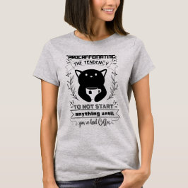 Katten Koffie Quote T-shirt