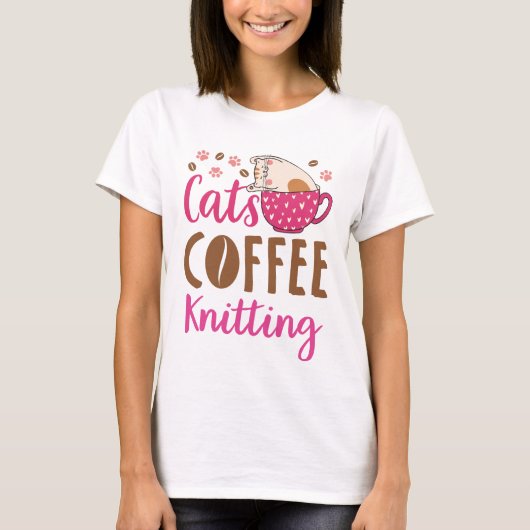 Katten Koffiebreien T-shirt (Voorkant)