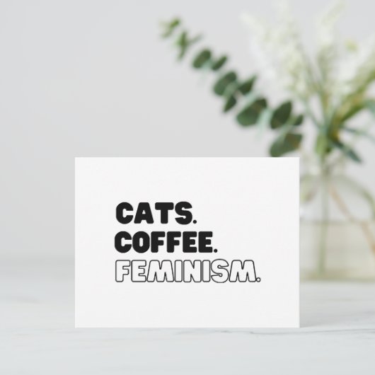 Katten Koffiefeminisme Briefkaart (Staand voorkant)