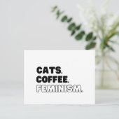 Katten Koffiefeminisme Feestdagenkaart (Staand voorkant)
