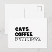Katten Koffiefeminisme Feestdagenkaart (Voorkant / Achterkant)
