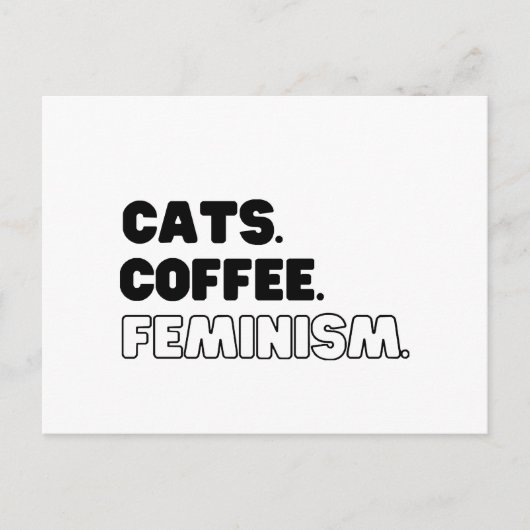 Katten Koffiefeminisme Feestdagenkaart (Voorkant)