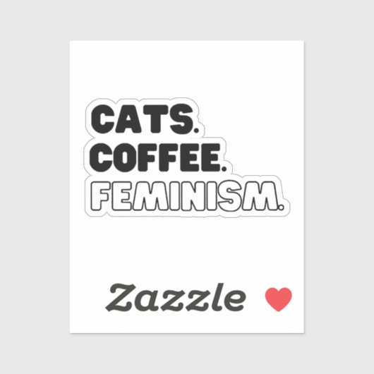 Katten Koffiefeminisme Sticker (Vel)