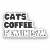 Katten Koffiefeminisme Sticker (Voorkant)