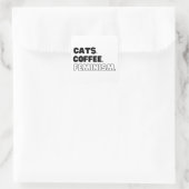 Katten Koffiefeminisme Vierkante Sticker (Tas)