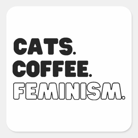Katten Koffiefeminisme Vierkante Sticker (Voorkant)