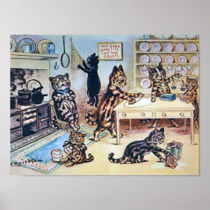 Katten Koken, Louis Wain Poster