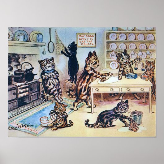 Katten Koken, Louis Wain Poster (Voorkant)