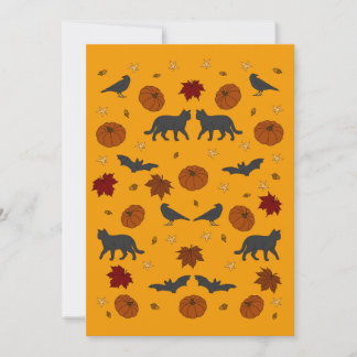 Katten, Kraaien en Vleermuizen Halloween Kaart