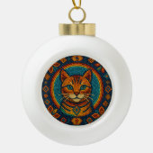 Katten kraalontwerp keramische bal ornament (Voorkant)
