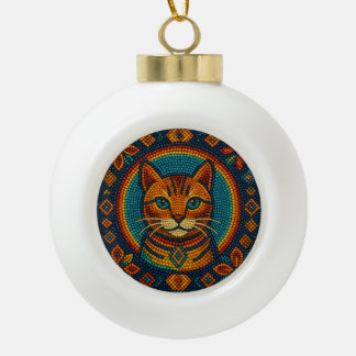 Katten kraalontwerp keramische bal ornament