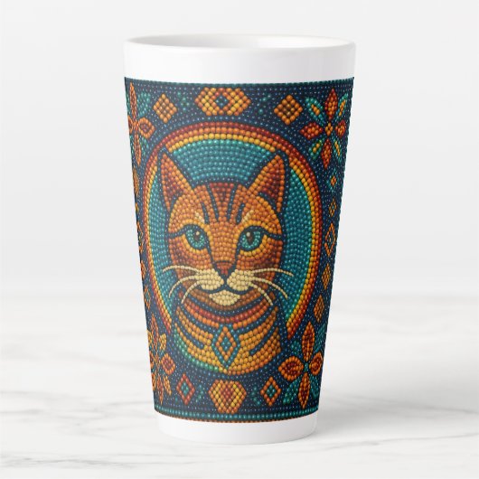 Katten kraalontwerp latte mok (Voorkant)