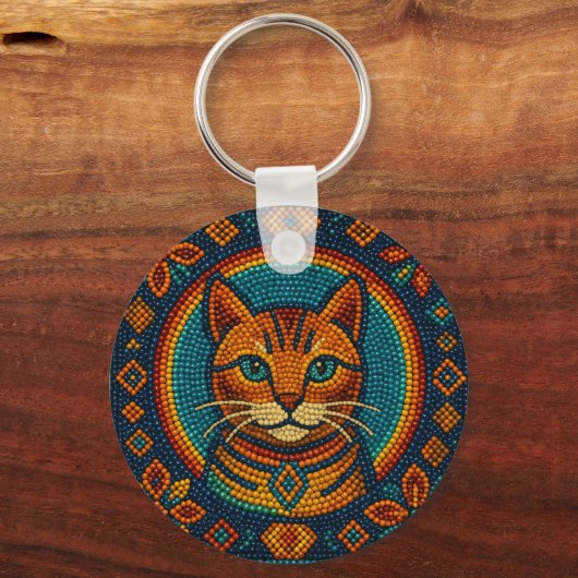 Katten kraalontwerp sleutelhanger (Voorkant)