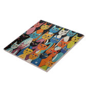 Katten krabbelkunst tegeltje (Zijkant)