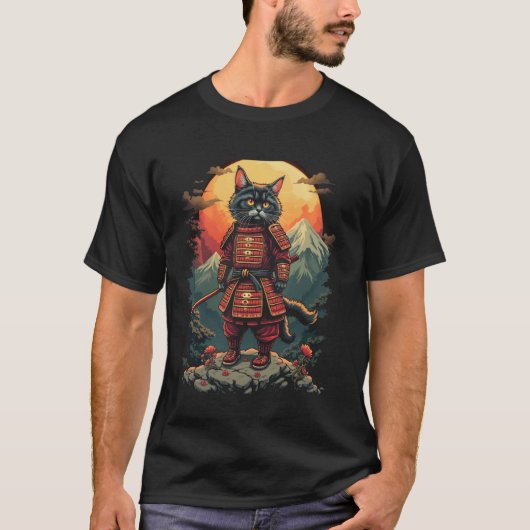 Katten krijger kunst t-shirt (Voorkant)