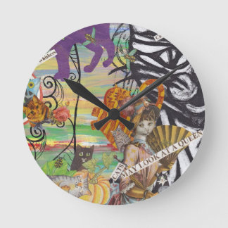 Katten kunnen een koningin bekijken ronde klok