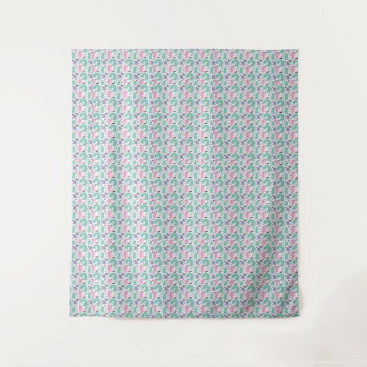 Katten Kunst | Cute Kat Regenboog Wandkleed (Voorkant)